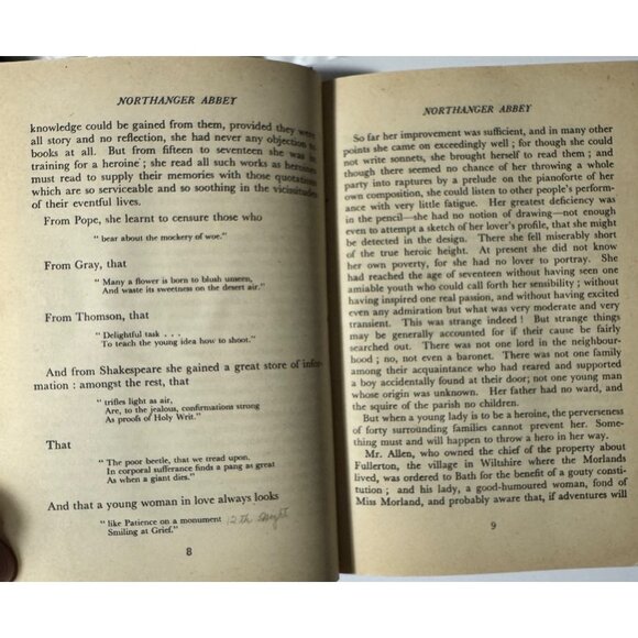 Northanger Abbey By Jane Austen 1949 Second Edition Nicholas Vane HCDJ Vintage - Picture 13 of 16